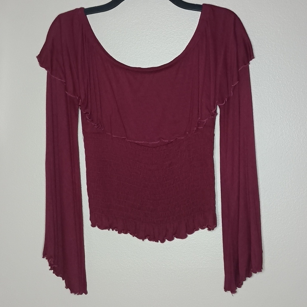 Topia Smocked Bell Sleeve Top